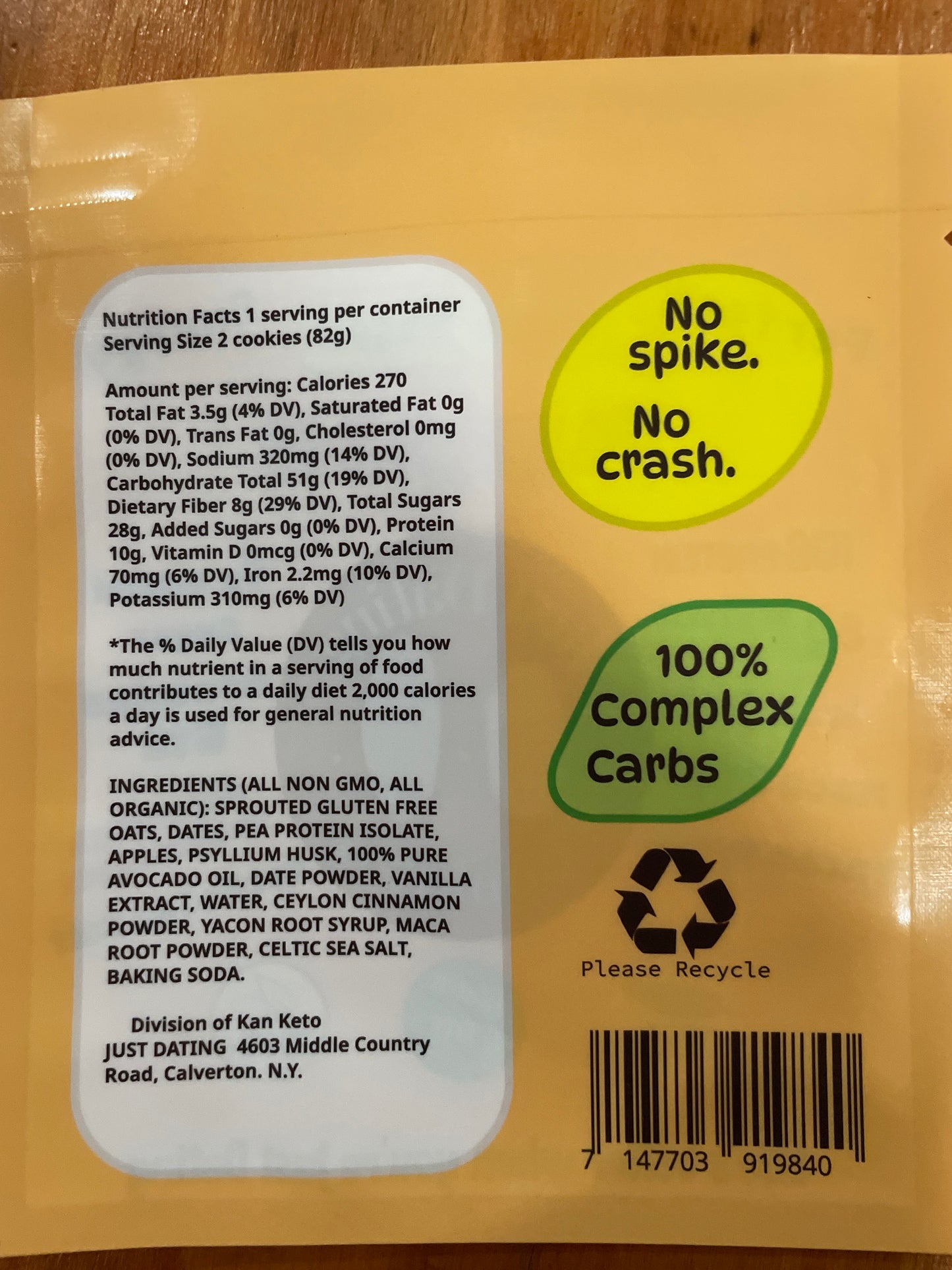 Blueberry Breakfast Bite Plant Based Gluten Free 10g Protein Organic